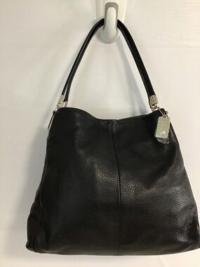 Coach Phoebe Black Leather Tote Bag NWOT